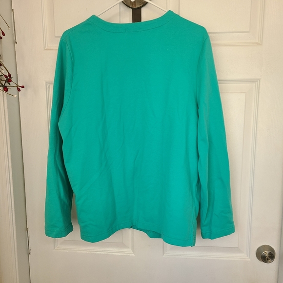(495) Palm Harbor Woman's Long Sleeve Sweater, Size: Large Color: Green - Picture 10 of 11